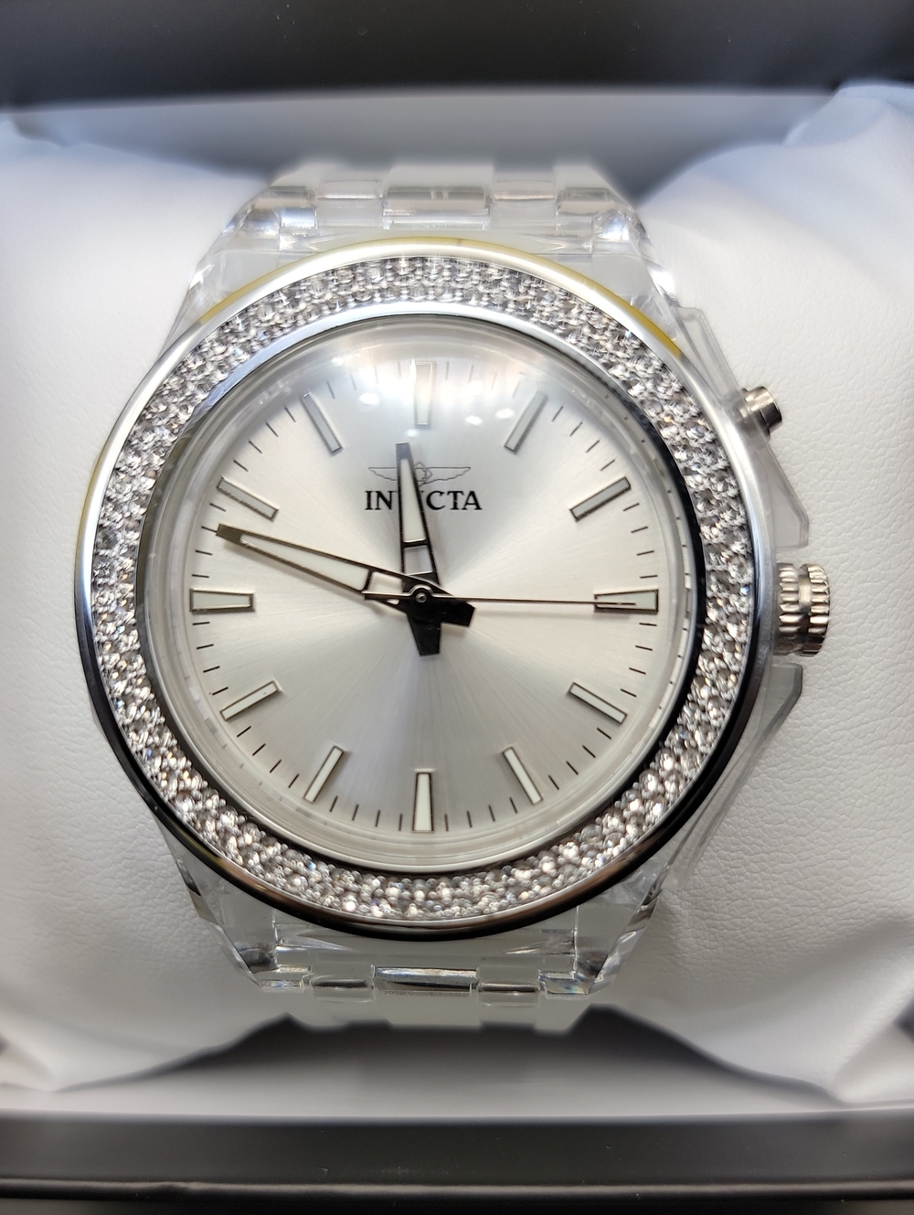 Invicta Celestial Light Up Ladys Watch 70306 Silver Rhinestone 45mm Unisex VIDEO - Picture 5 of 15